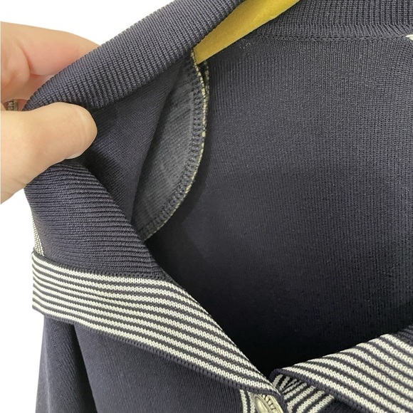 Exclusively Misook Navy White Nautical Sailor Cardigan Small - Picture 3 of 7